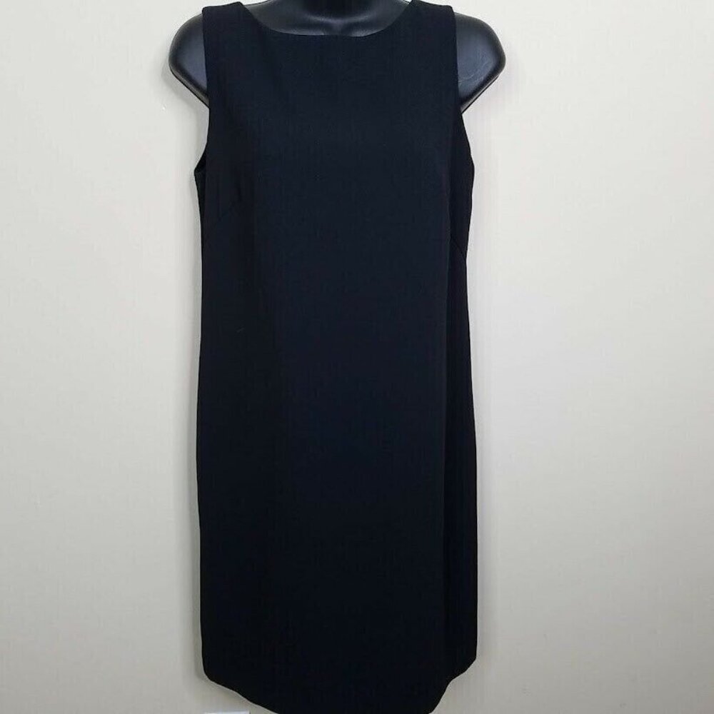 Ann Taylor Womens Sheath Dress Size 4 Vintage 90s Black Large Buttons Sleeveless